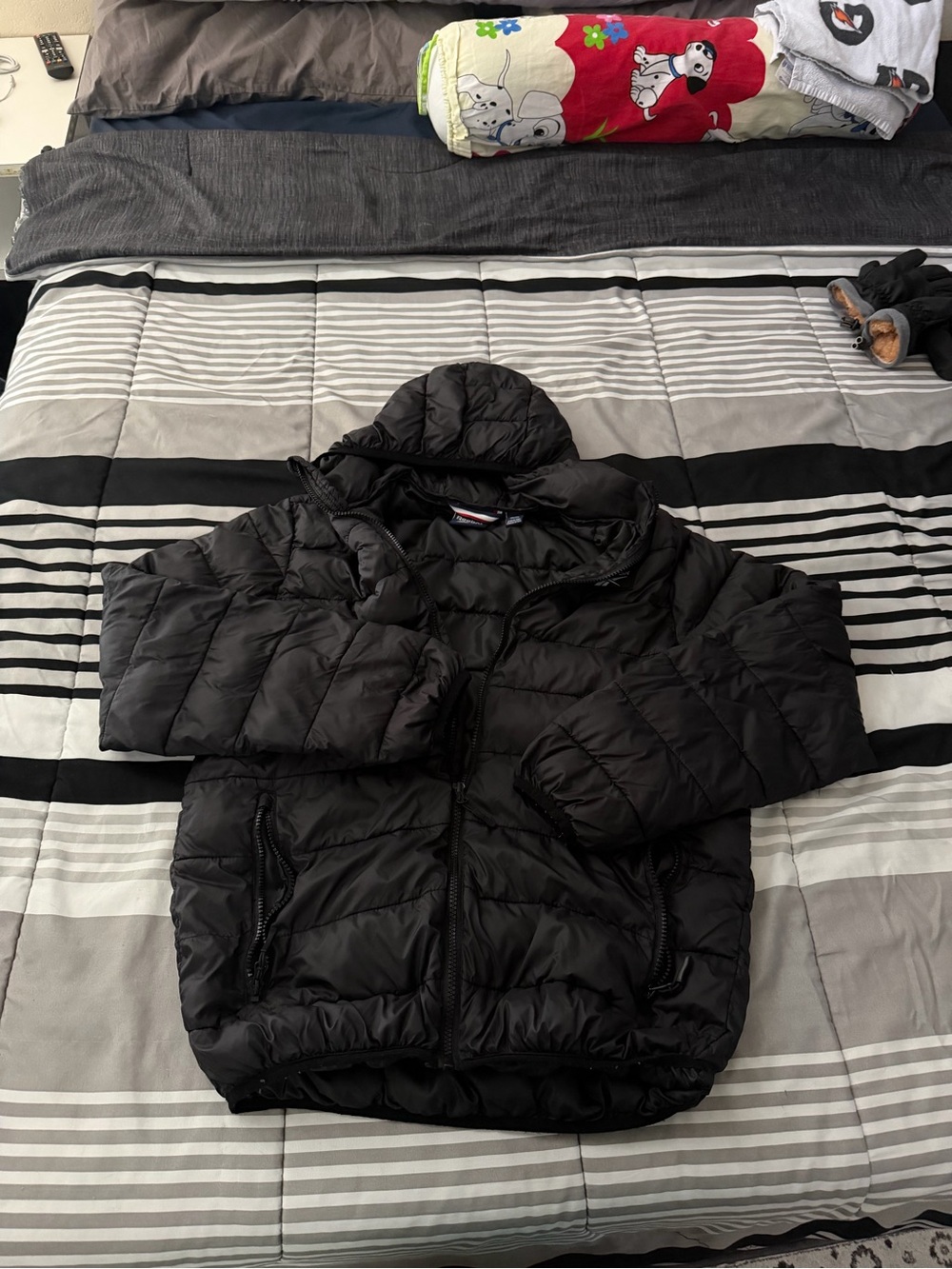 Reebok Black Hooded Puffer Jacket